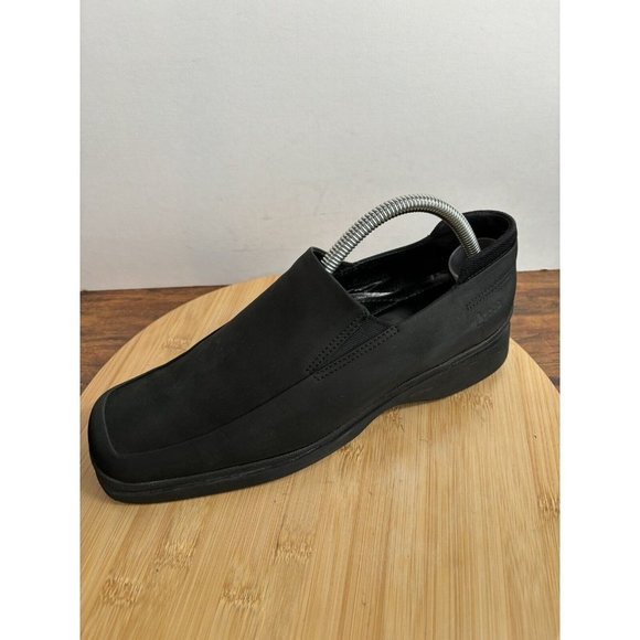 Ecco Twist Men Size 7 Black Nubuck Slip On Casual‎ Loafers Shoes Wedge - Picture 6 of 12